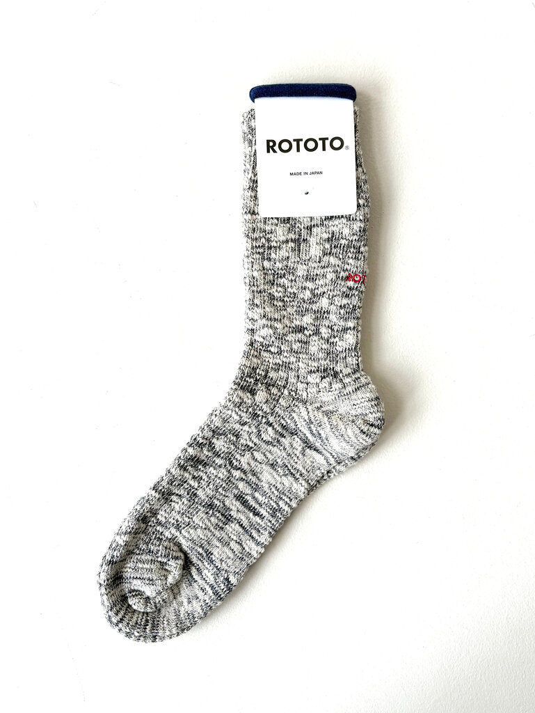 ROTOTO COTTON SLUB CREW SOCK NAVY SIZE LARGE