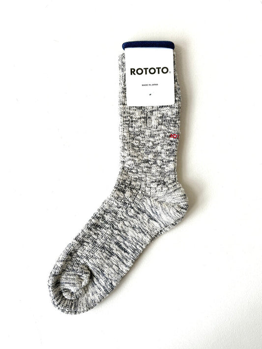 ROTOTO COTTON SLUB CREW SOCK NAVY SIZE LARGE