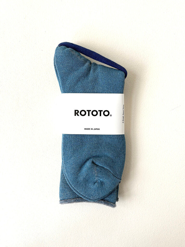 ROTOTO CITY SOCKS IN LIGHT BLUE/GRAY SIZE LARGE
