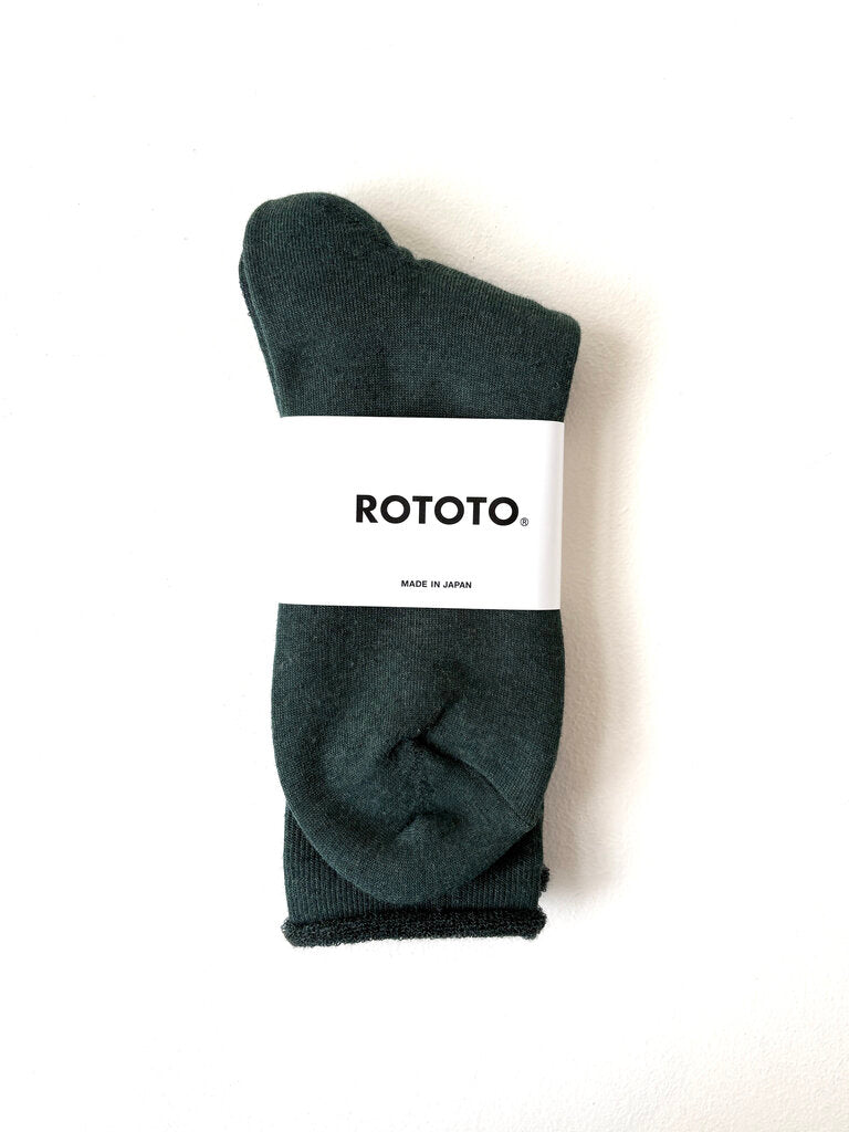 ROTOTO CITY SOCKS IN DARK GREEN SIZE LARGE
