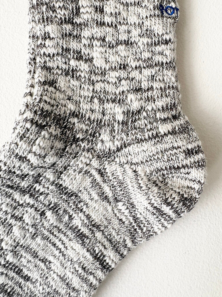 ROTOTO COTTON SLUB CREW SOCKS IN DARK BROWN SIZE LARGE