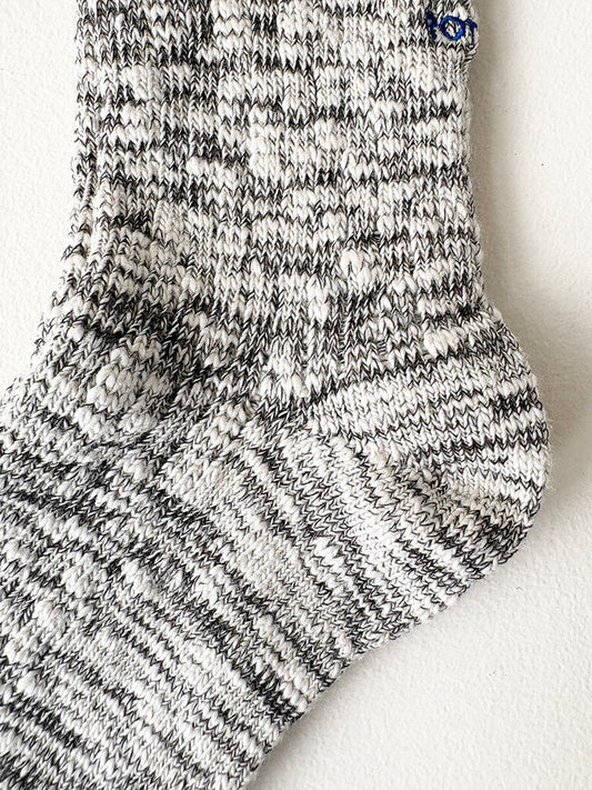 ROTOTO COTTON SLUB CREW SOCKS IN DARK BROWN SIZE MEDIUM