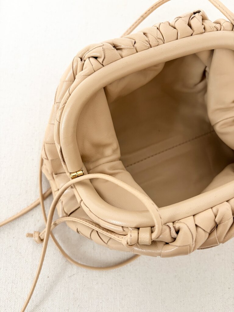 BOTTEGA VENETA MINI POUCH IN ALMOND
