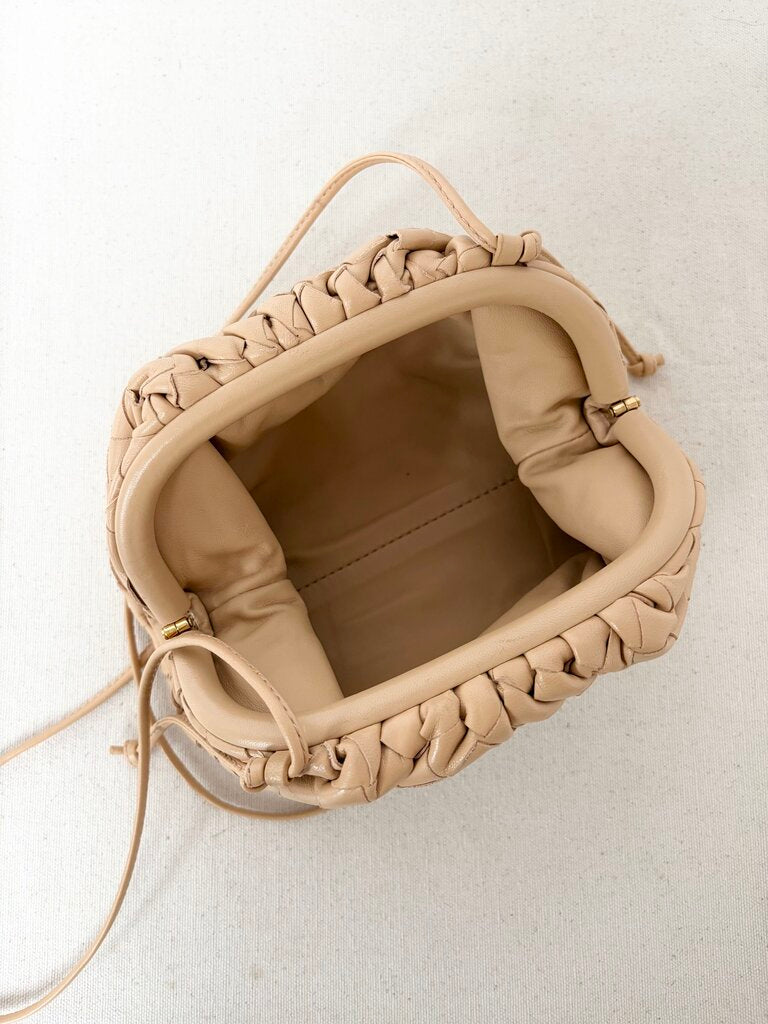 BOTTEGA VENETA MINI POUCH IN ALMOND