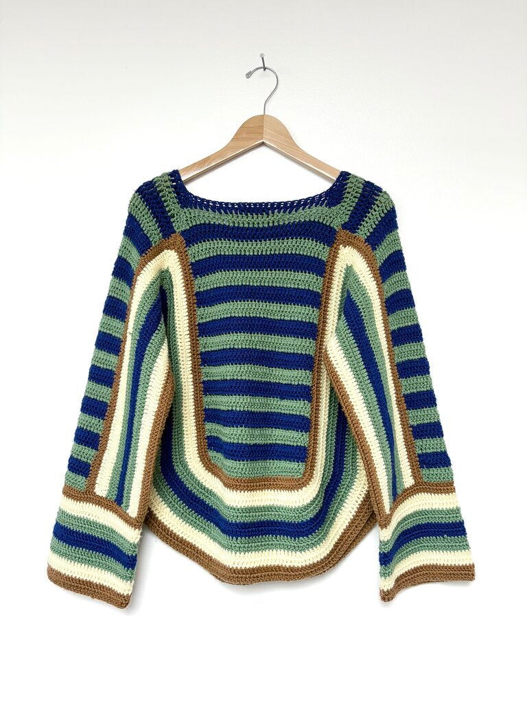 BODE 'CROCHET FOUR STRIPE SWEATER' SIZE XSMALL/SMALL
