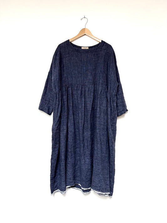 ICHI ANTIQUITES LINEN DRESS ONE SIZE