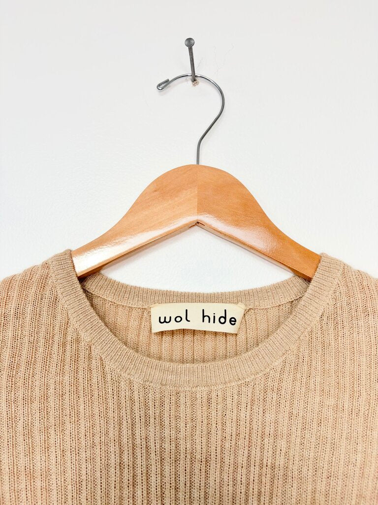 WOL HIDE ALPACA RIB KNIT TOP SIZE SMALL