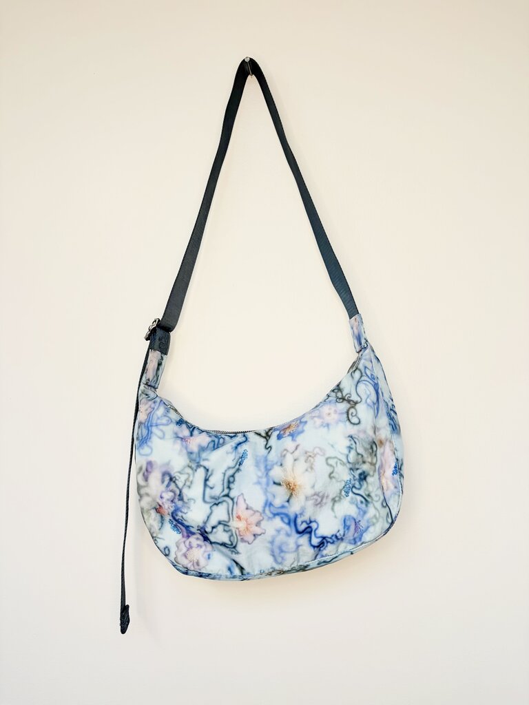 Baggu x Collina Strada blue print crossbody crescent bag