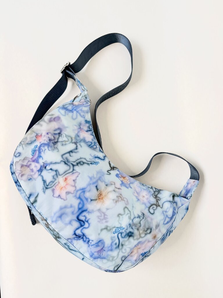 Baggu x Collina Strada blue print crossbody crescent bag