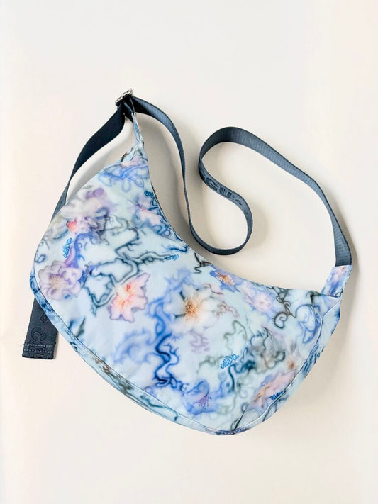 Baggu x Collina Strada blue print crossbody crescent bag