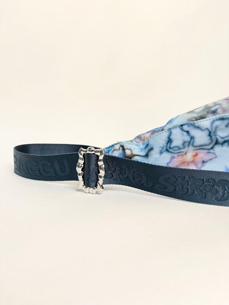 Baggu x Collina Strada blue print crossbody crescent bag