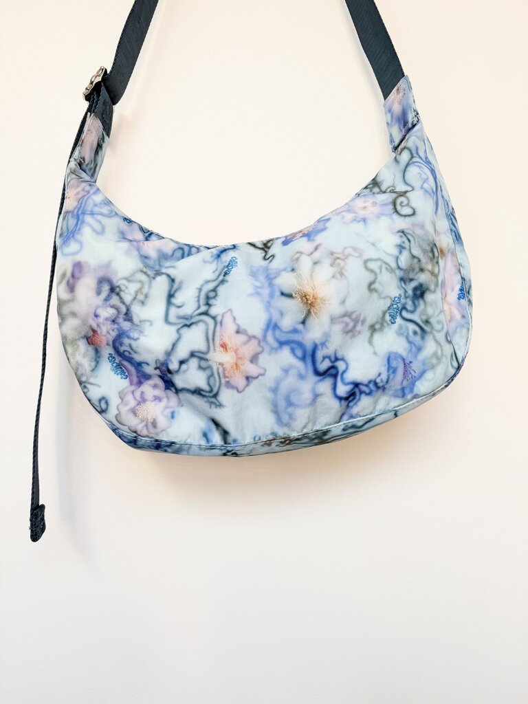 Baggu x Collina Strada blue print crossbody crescent bag