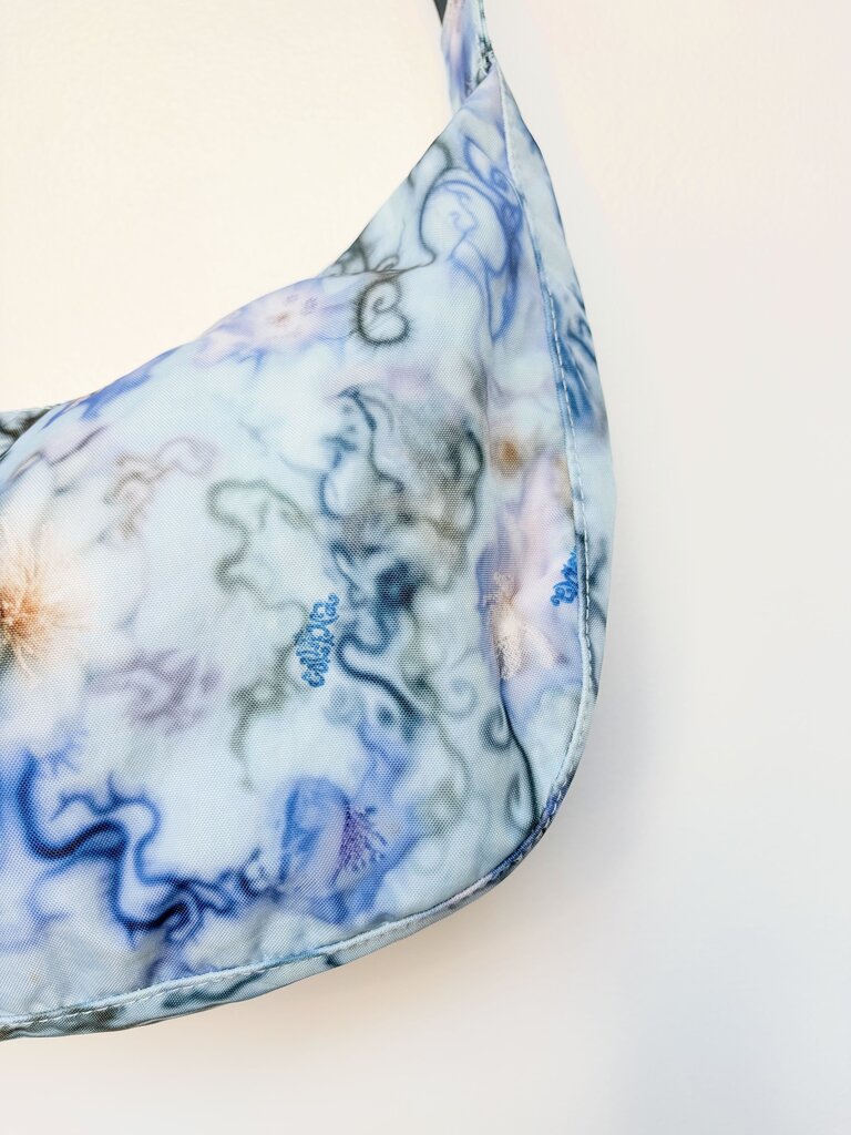 Baggu x Collina Strada blue print crossbody crescent bag