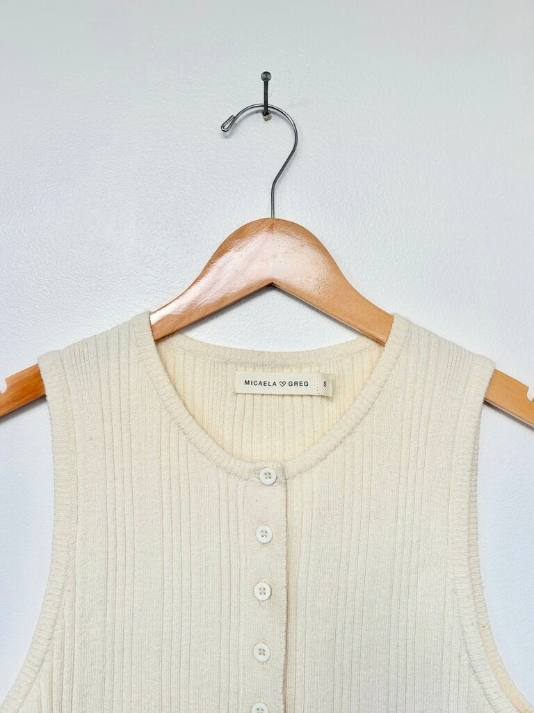 MICAELA GREG RIB KNIT VEST SIZE SMALL