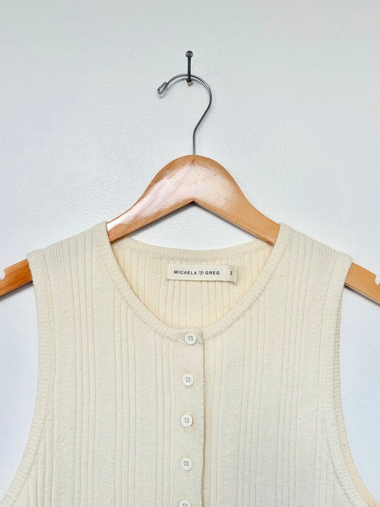 MICAELA GREG RIB KNIT VEST SIZE SMALL