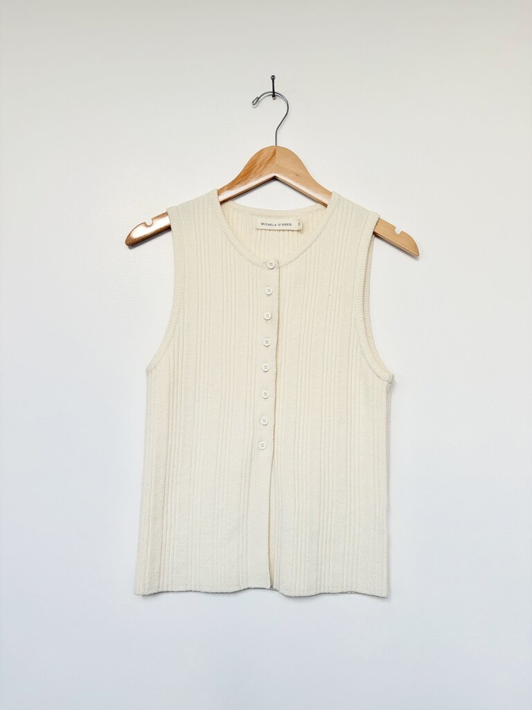 MICAELA GREG RIB KNIT VEST SIZE SMALL